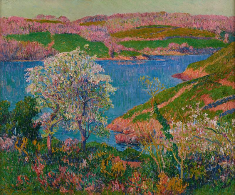 L’Anse du Goulineau de Henry Moret, impressionismo, retratando ondas e costa