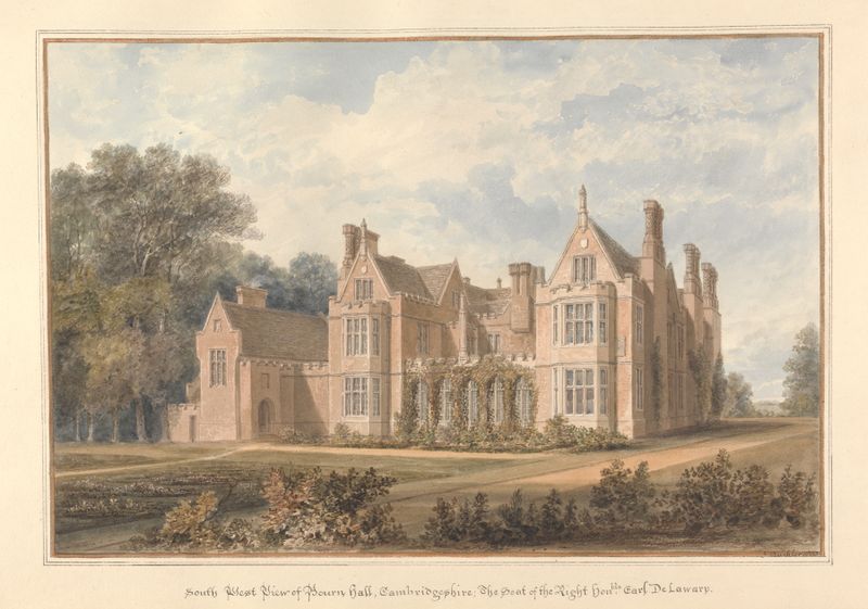 Paisagem de Bourn Hall, Cambridgeshire por John Buckler, pintura a óleo