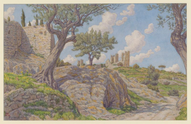 Litografia de Henri Rivière retratando uma paisagem costeira serena com ondas suaves.