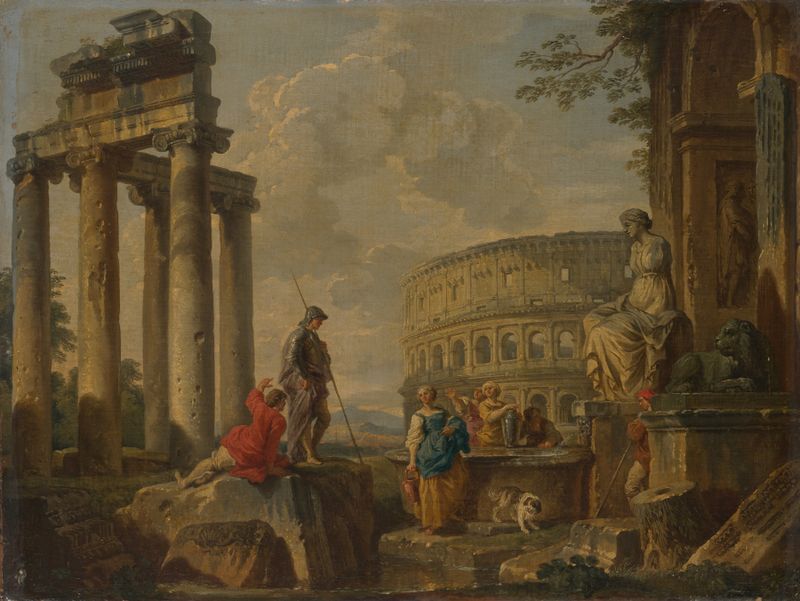 O Coliseu entre Ruínas Romanas, óleo sobre tela de Giovanni Paolo Panini