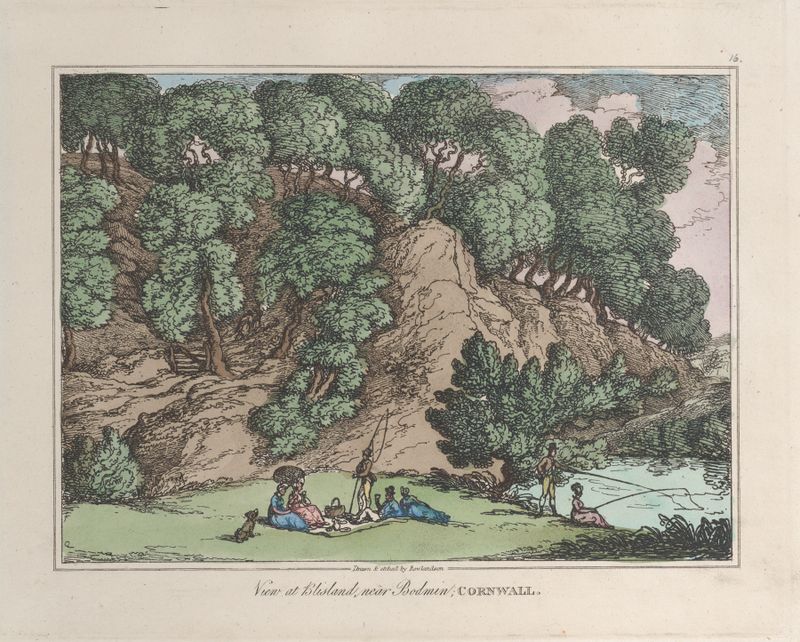 Landscape with hills and a vibrant sky by Thomas Rowlandson, 1822