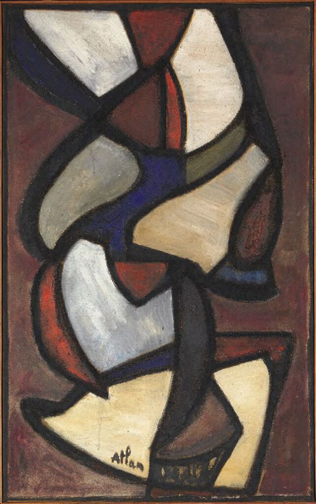Composición abstracta en óleo de Jean Michel Atlan