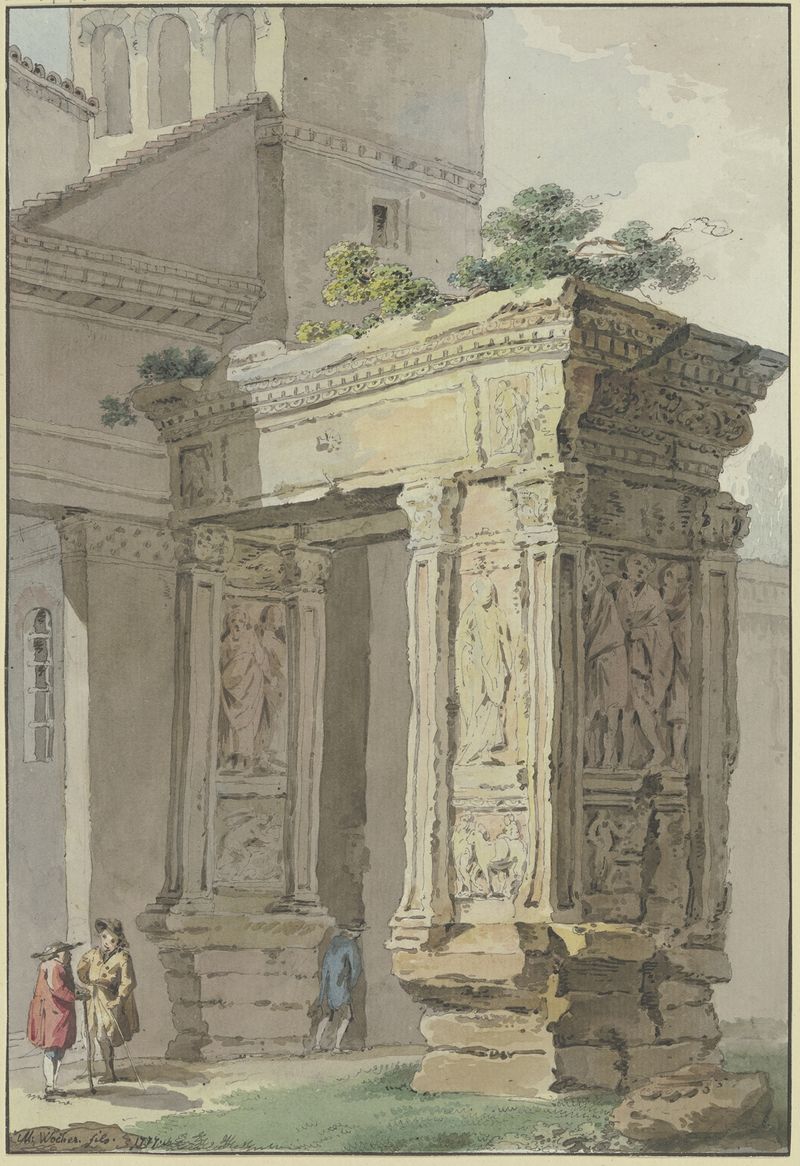 oil on canvas by Marquard Wocher depicting an arch in a landscape