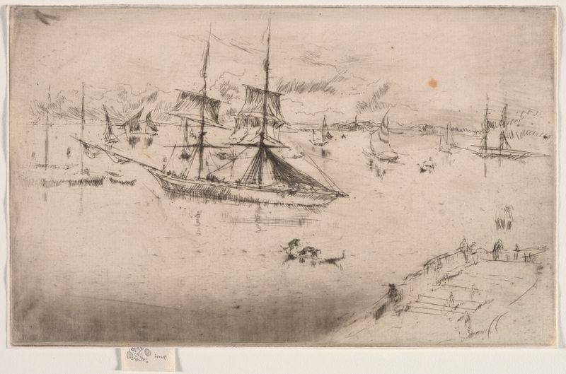 Lagoon; Noon de James Abbott McNeill Whistler, óleo sobre lienzo que representa un sereno lago.