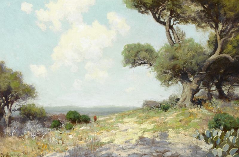 Landscape of hills in Southwest Texas by Julian Onderdonk, oil on canvas