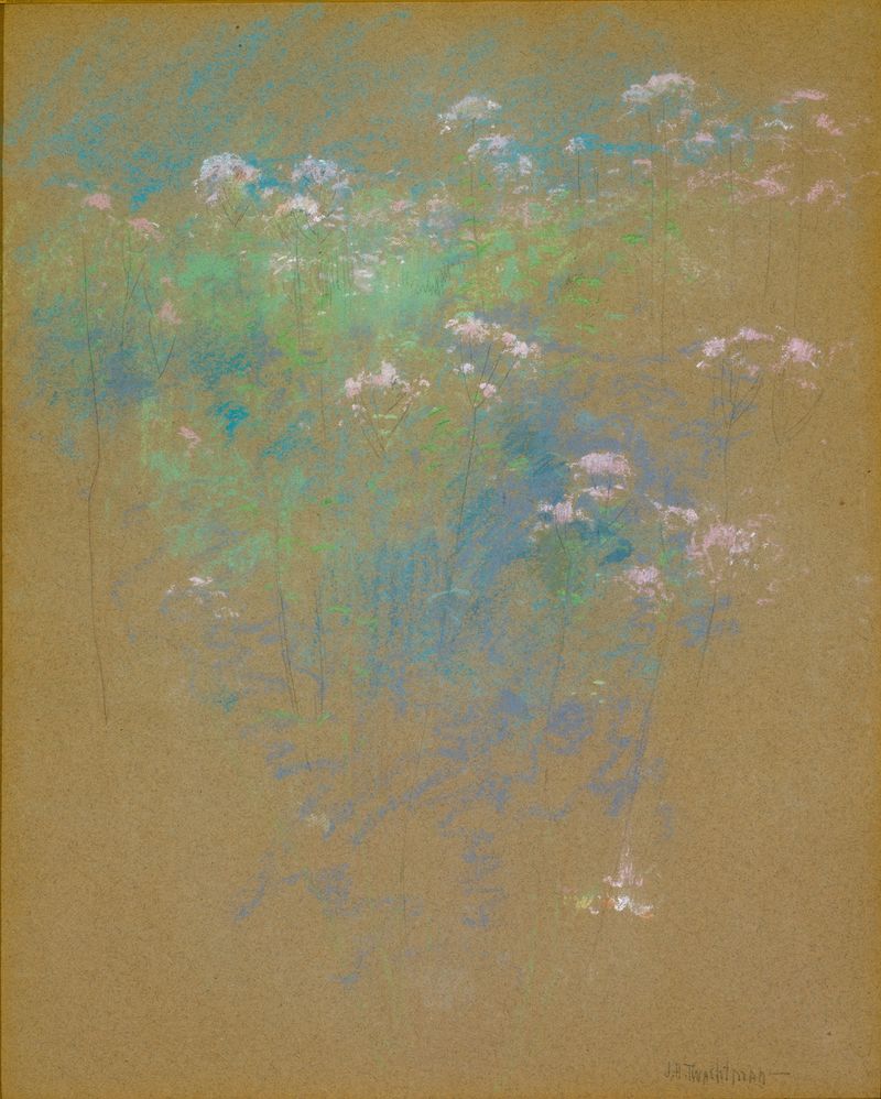 Flores de John Henry Twachtman, pintura a óleo com um vibrante buquê.