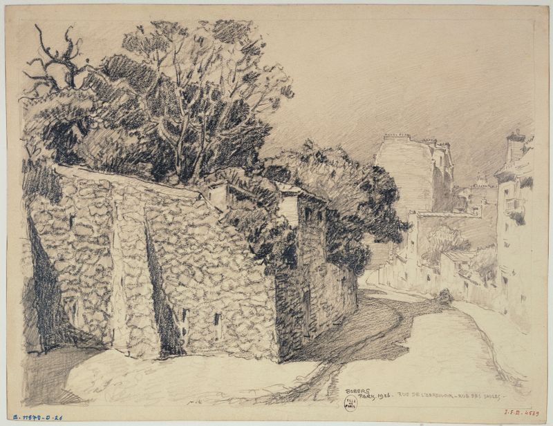 Rue de l’Abreuvoir et la rue des Saules, óleo sobre tela de Ferdinand Boberg