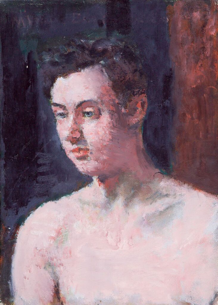 Retrato de um jovem sem camisa, óleo sobre tela de Denman Waldo Ross