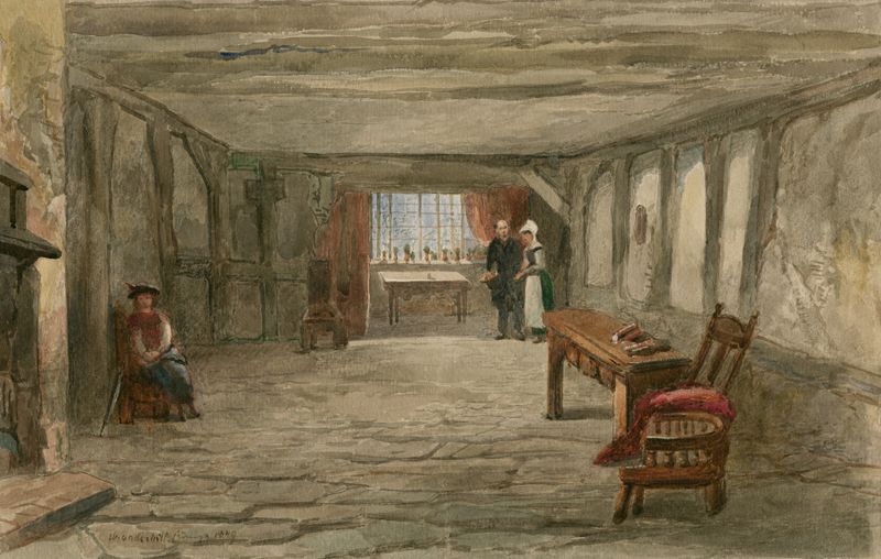 Cena interior do quarto onde Shakespeare nasceu, de W. Underhill