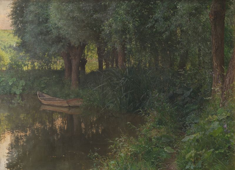 Reflexos em um lago à luz do dia por František Slabý, Impressionismo