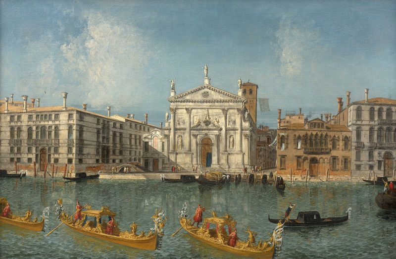 Le Grand Canal with San Stae church by Michele Marieschi, oil on canvas