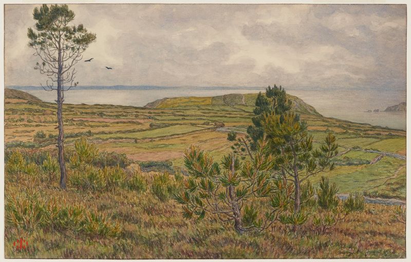 Paisagem de Baie de Douarnenez. Morgat, óleo sobre tela de Henri Rivière