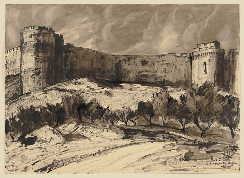 Fort Saint-André in Villeneuve-les-Avignon, oil on canvas by Hermann Lismann