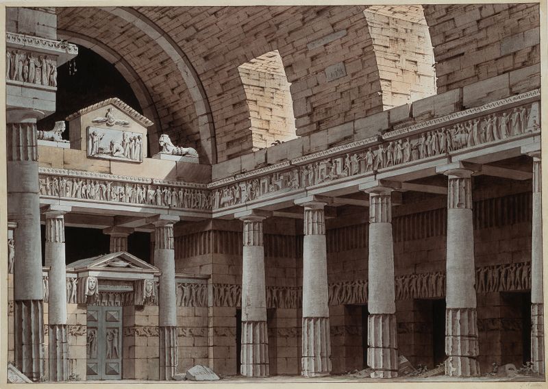 Theatre Decoration by Giorgio Fuentes, Rococo style, intricate patterns and vibrant colors.
