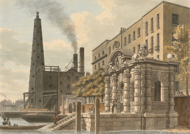 York Water Gate by Thomas Malton the Younger, watercolor on paper