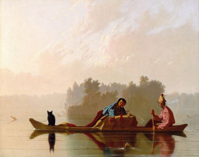 Fur Traders Descending the Missouri, oil painting by George Caleb Bingham