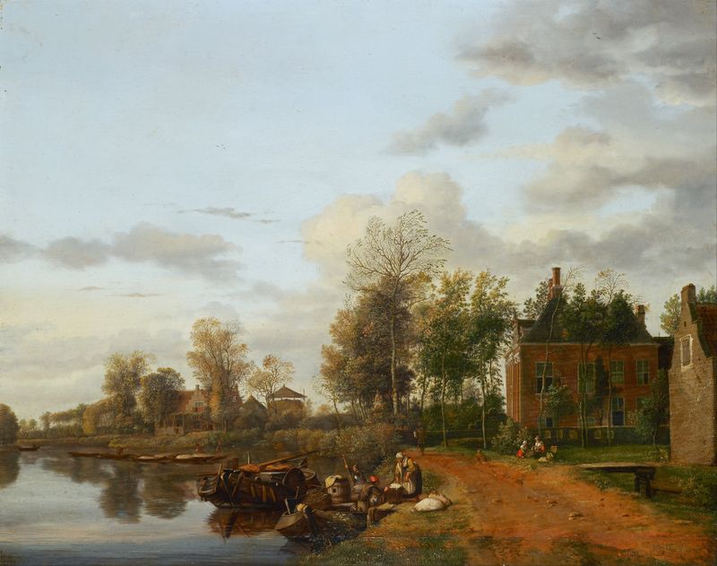 Country House on the Vliet near Delft, oil on canvas by Jan van der Heyden