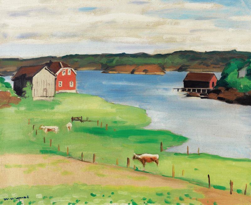 Paisagem de colinas e grama de Albert Marquet, pintura a óleo