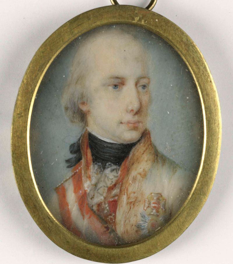 Retrato del emperador Francisco I en marfil por un artista desconocido