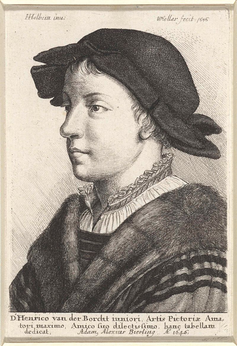 Retrato de um jovem com um boné, gravura de Wenceslaus Hollar