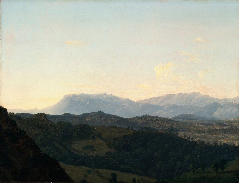 Landscape of the Sabine Mountains by Jean-Joseph-Xavier Bidauld, oil painting