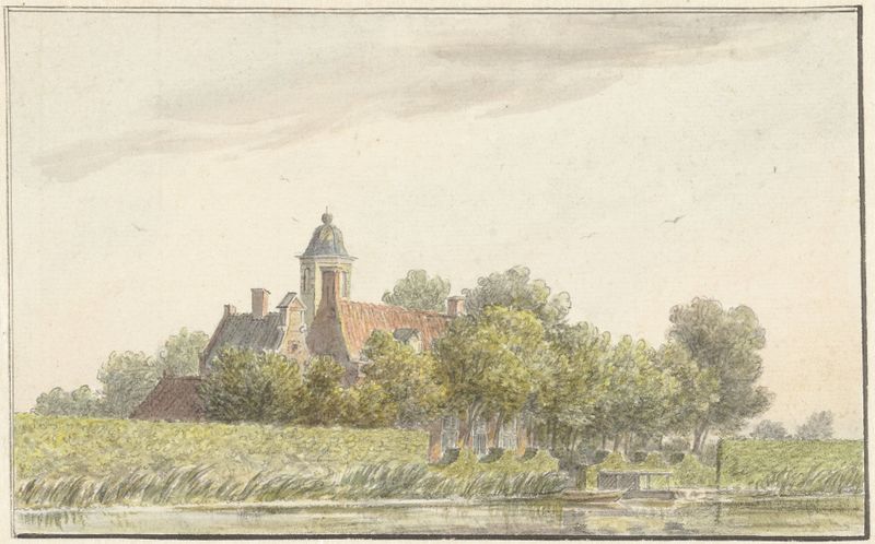 Pauwentuin aan de Amstel, óleo sobre tela de Martinus van der Jagt, retratando uma paisagem de jardim serena.