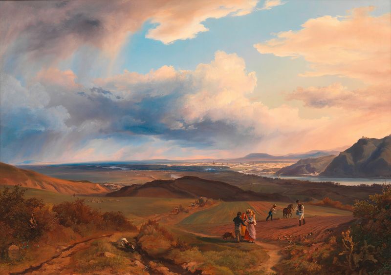 Landscape view of Vienna from Bisamberg, oil on canvas by Friedrich Loos