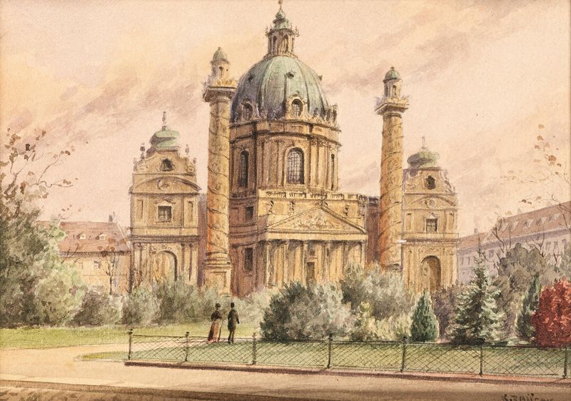Saint Charles' Church in Vienna by Karl Wenzel Zajicek, Baroque architecture