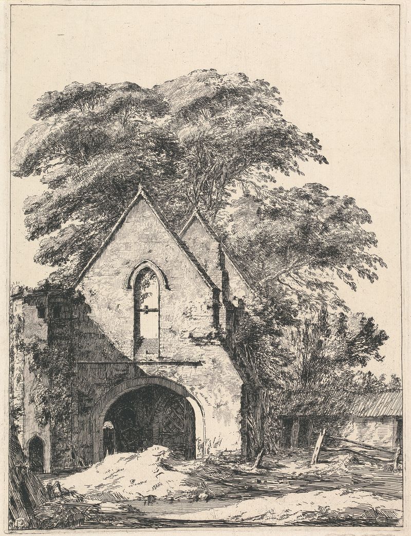 Landscape of Maxstoke Priory, oil on canvas by Heneage Finch