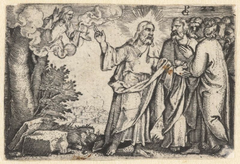 Gravura de Georg Pencz retratando Cristo com os discípulos, Renascimento do Norte