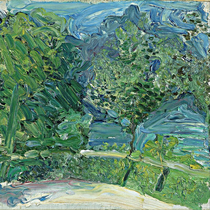 Lakeside Road near Gmunden, oil on canvas by Richard Gerstl, depicting a serene lakeside scene.