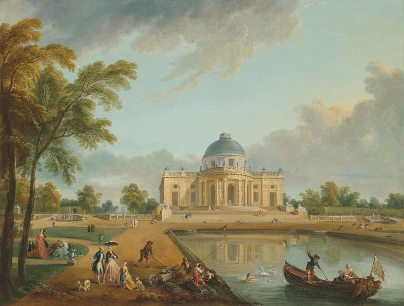 The east side of the Château de Montmusard, Dijon, oil on canvas by Jean-Baptiste Lallemand