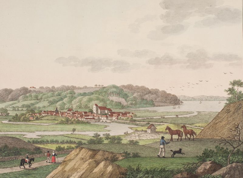 Paisaje de Søren L. Lange, que representa el horizonte y el agua en estilo Romanticismo.