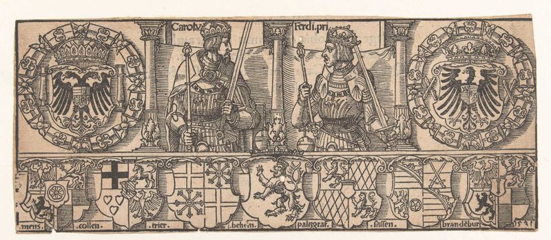 Portrait of Karel V and Ferdinand I, paper medium, unknown artist