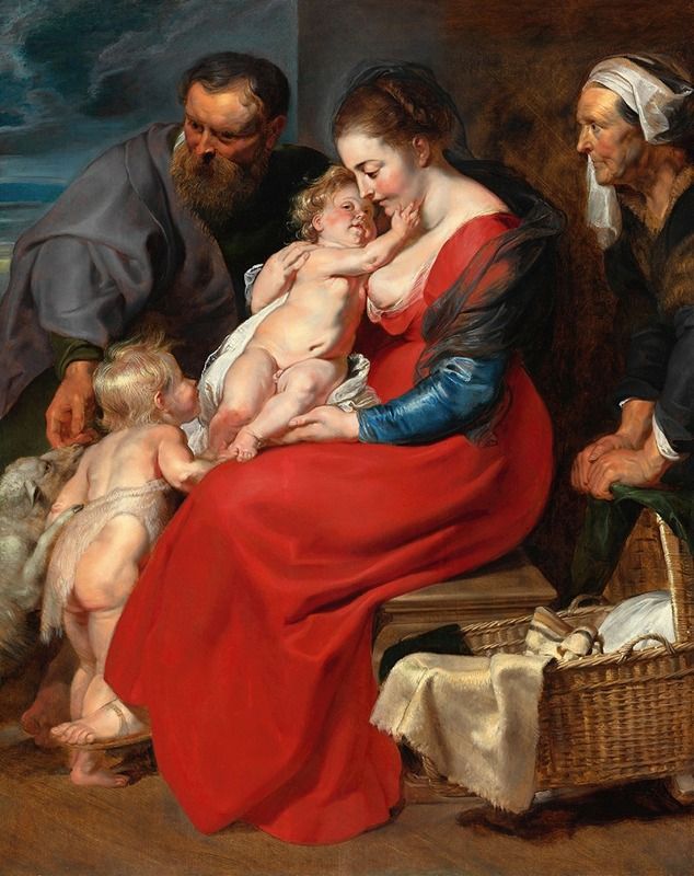 The Holy Family with Saints Elizabeth and John the Baptist, oil on panel by Peter Paul Rubens