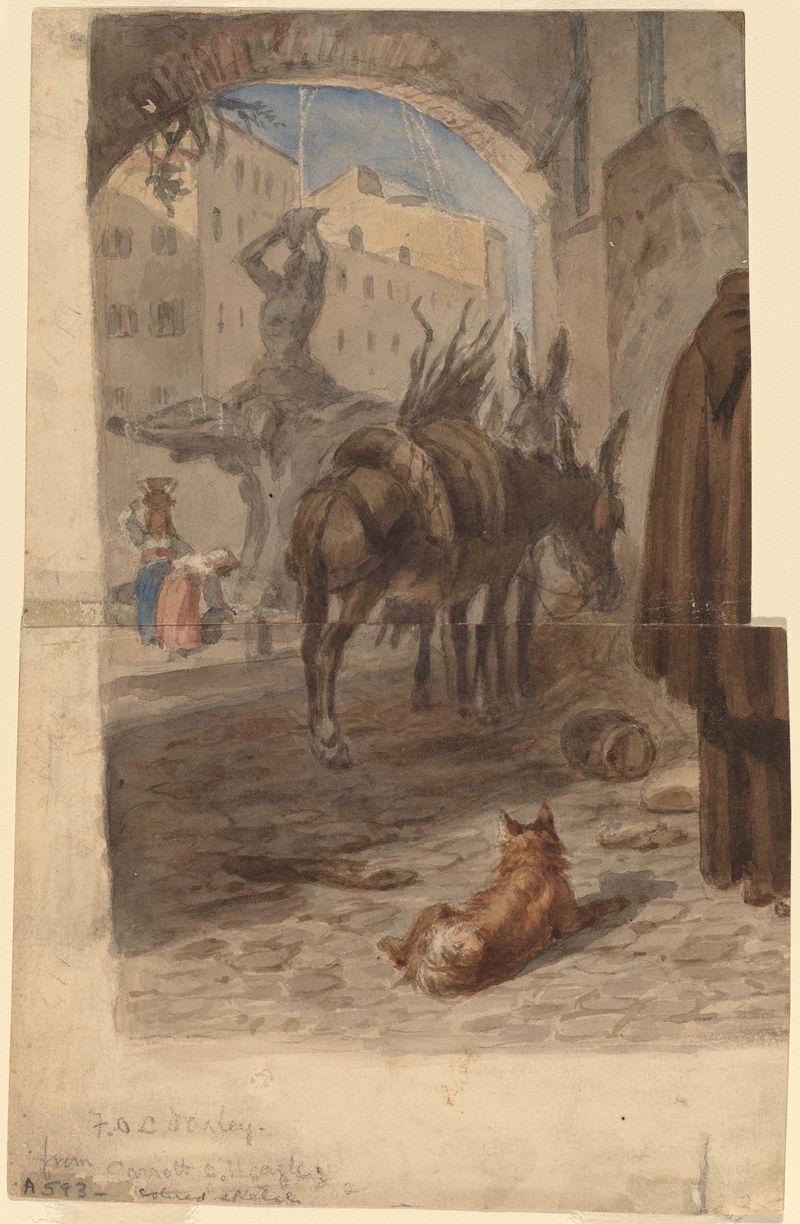 Fountain in Rome by Felix Octavius Carr Darley, c. 1867, medium unknown