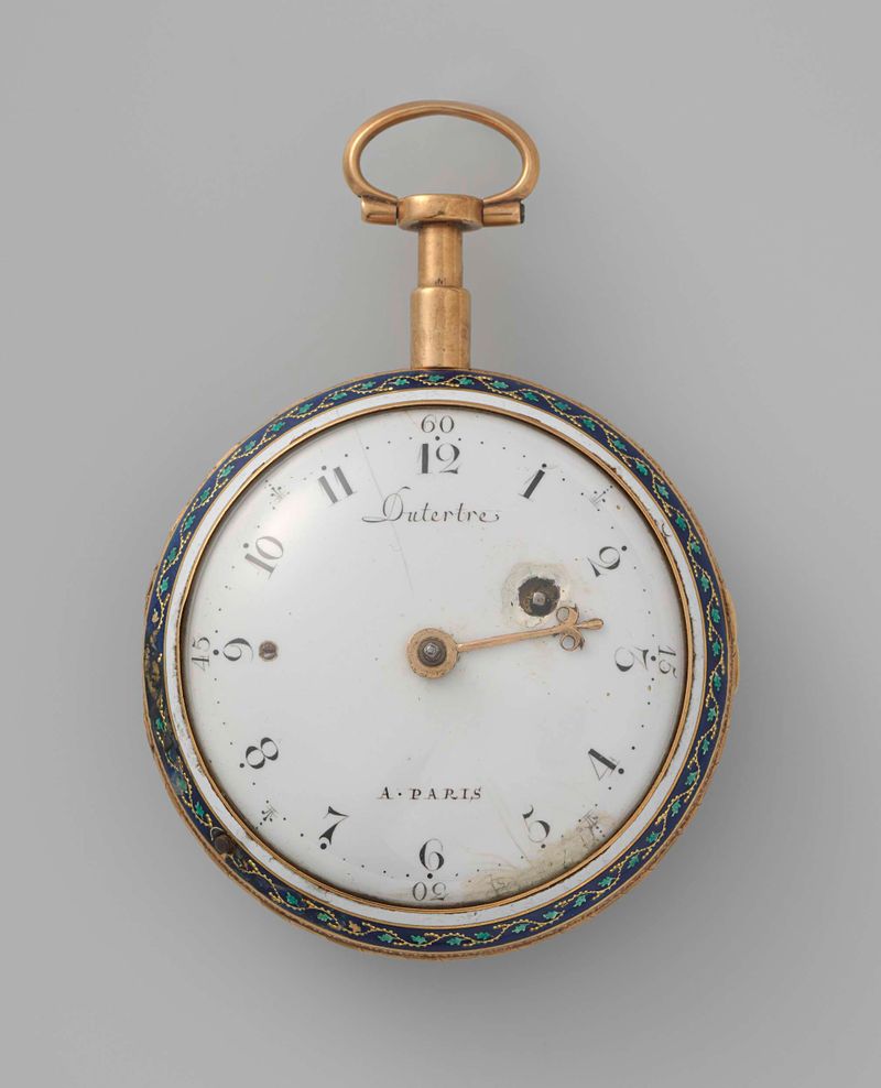 Repeating watch with two ladies at the altar of love, metal, Firma Dutertre