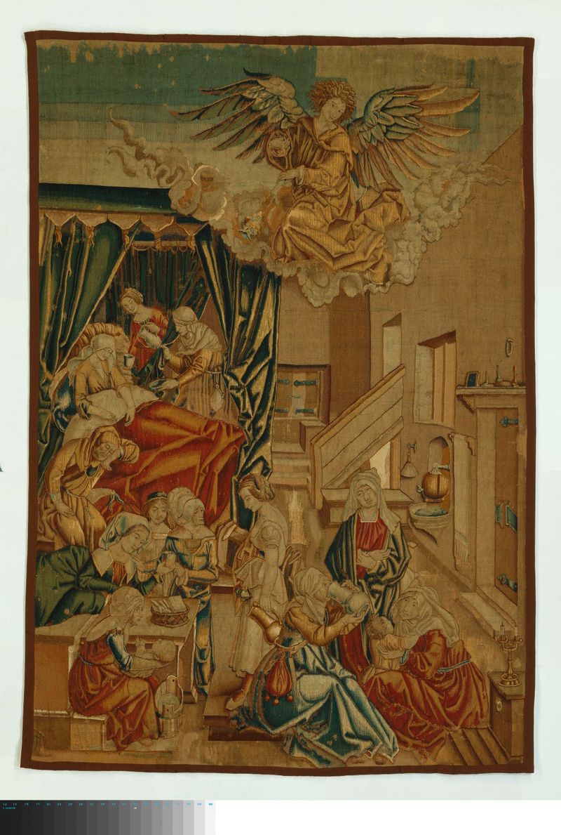Tapiz que representa a la Virgen María en luz suave por Unknown Artist