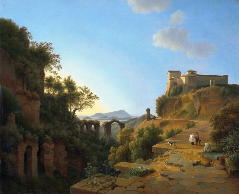 The Gulf of Naples with the Island of Ischia in the Distance, pintura al óleo de Josephus Augustus Knip