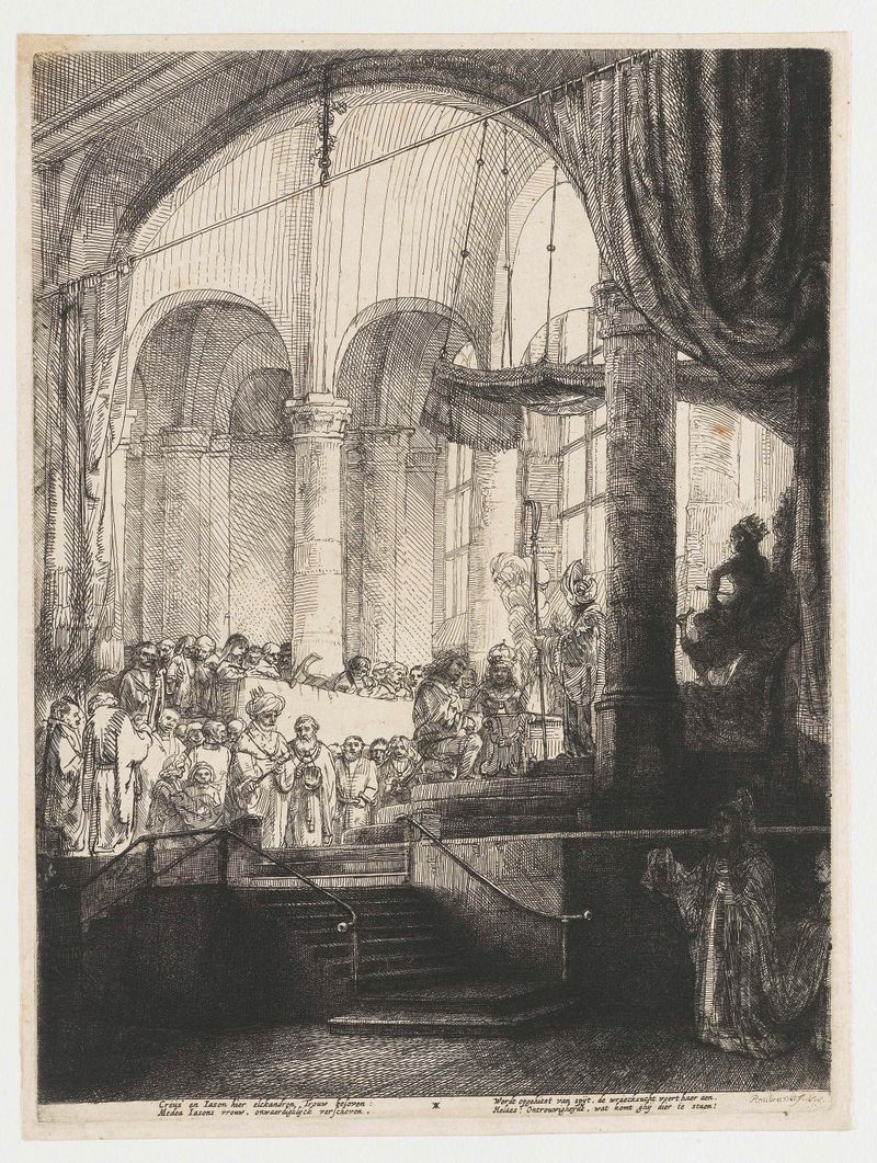 Medea: o el matrimonio de Jasón y Creusa, grabado de Rembrandt van Rijn