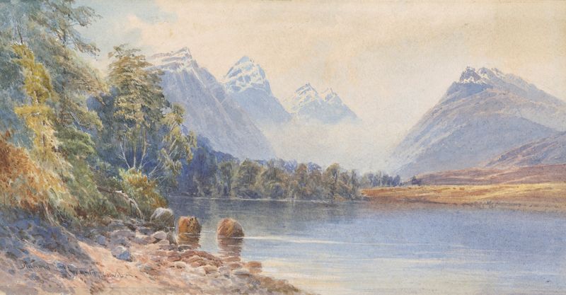 Landscape of Diamond Lake, Wakatipu by Laurence William Wilson, oil on canvas