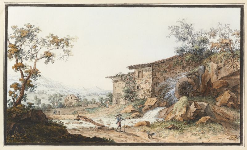 Vue d’un moulin en Savoie by Carl Ludwig Hackert, landscape oil painting