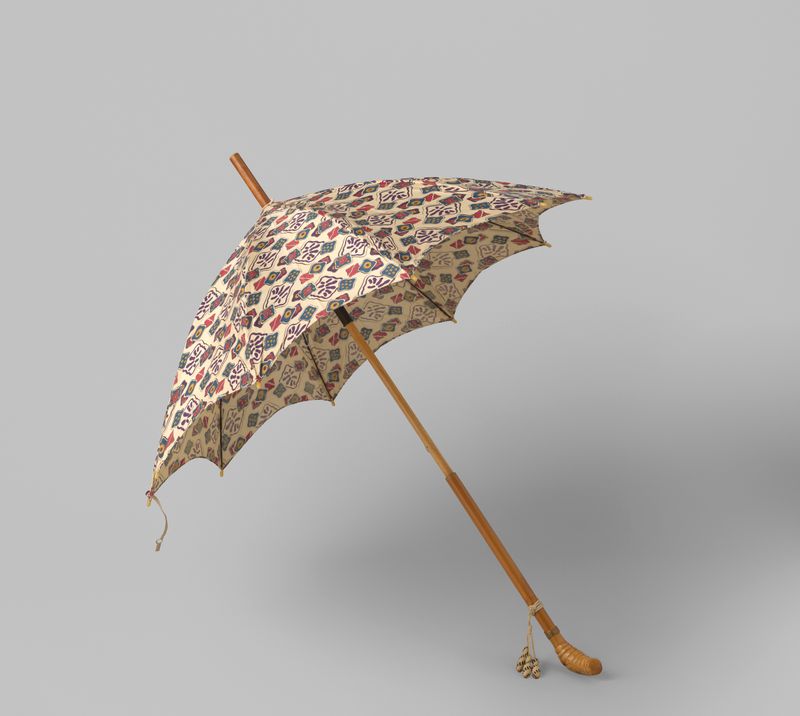 Decorative art featuring a patterned parasol by Gustav Schnitzler