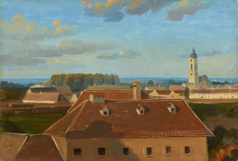 Blick über das Schanzel zum Augarten, óleo sobre tela de Johann Peter Krafft