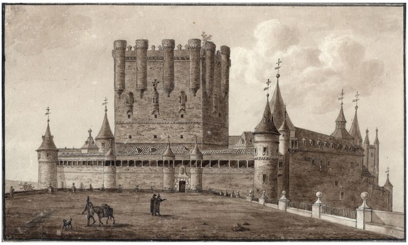 Oil on canvas by Otto Howen depicting the Alcázar in Segovia