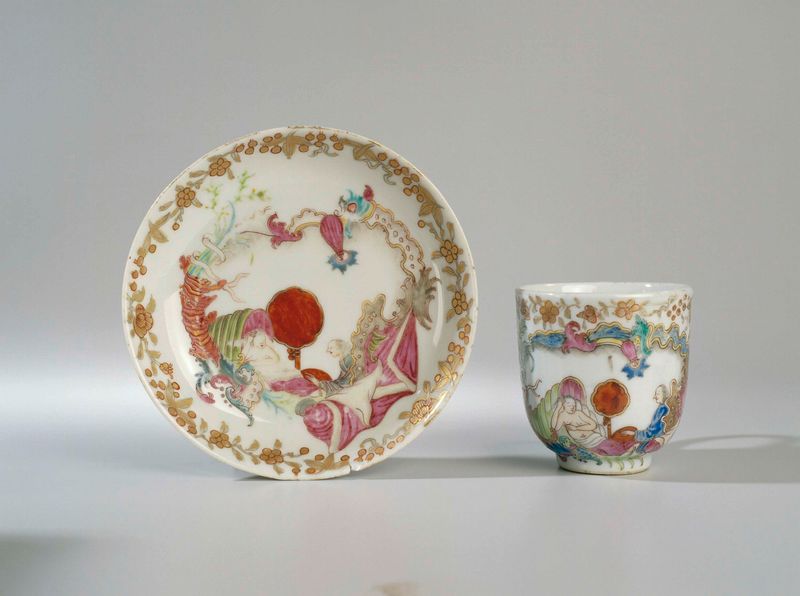 Xícara de porcelana com uma cena erótica, artista desconhecido, c. 1745