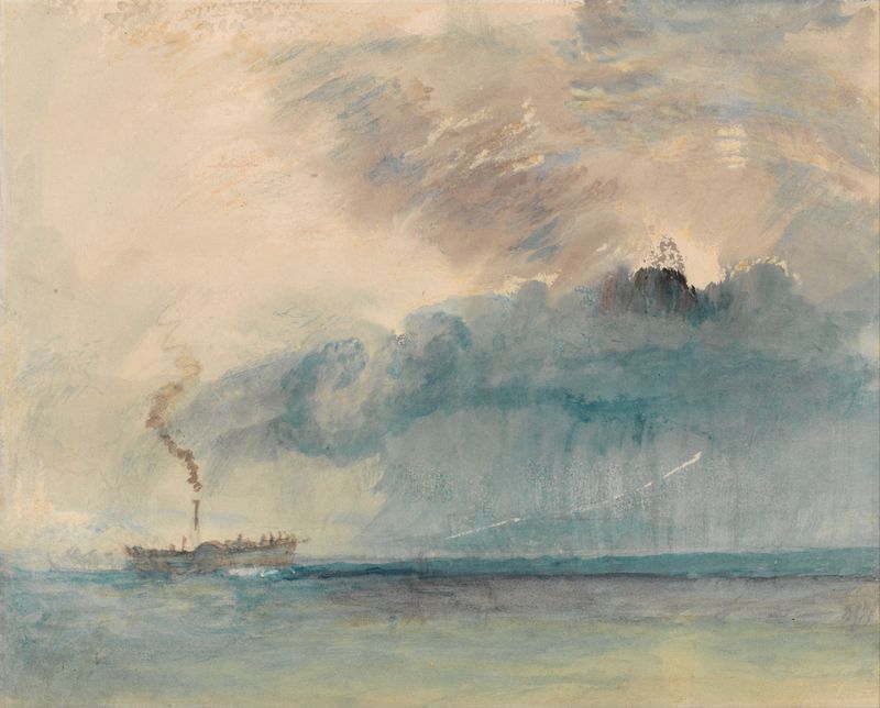 A Paddle-steamer in a Storm, óleo sobre lienzo de Joseph Mallord William Turner
