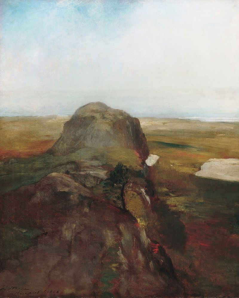 Watercolour by John La Farge depicting autumn landscape over Hanging Rock