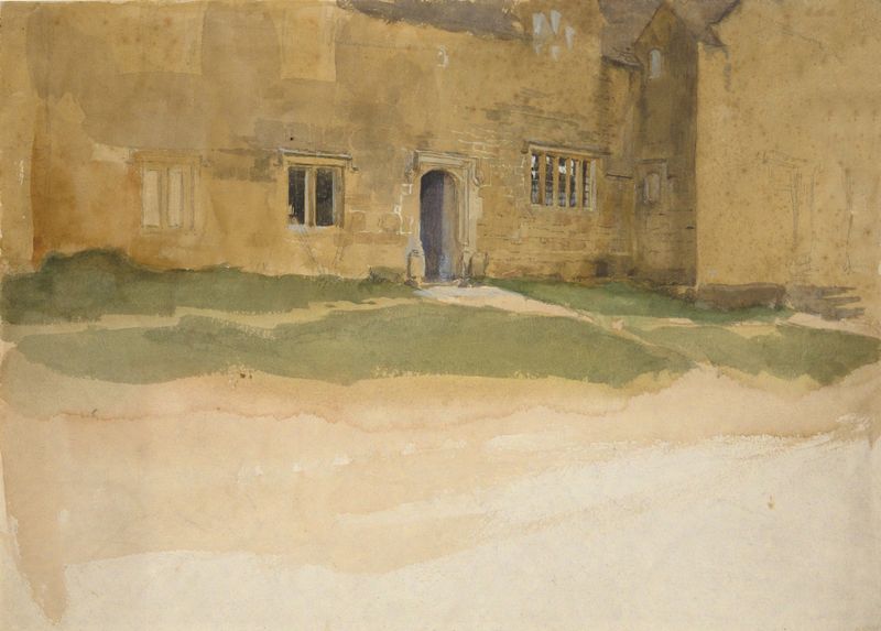 Study of an English medieval house, watercolor on paper by Edwin Austin Abbey