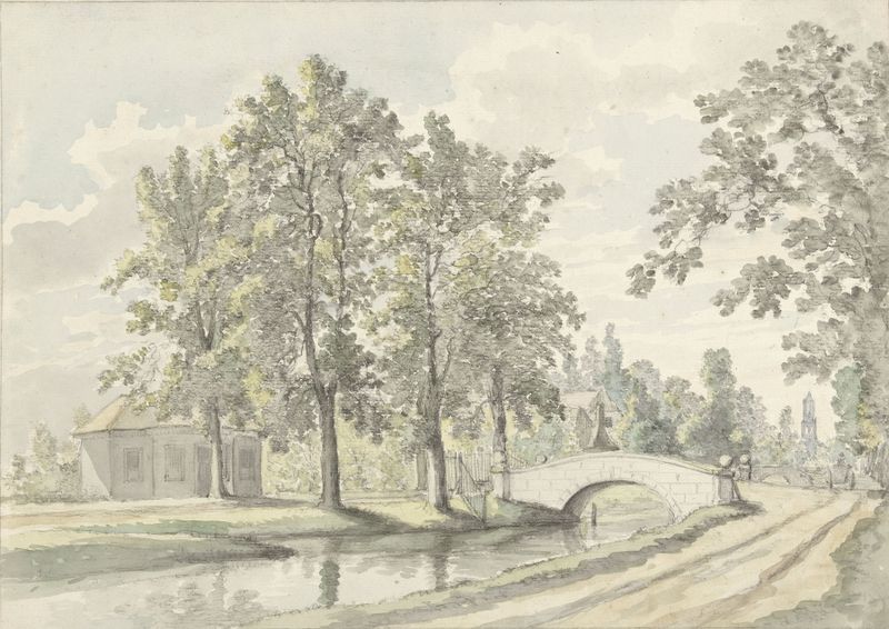 Landscape of Utrecht at dawn, oil on canvas by Johannes Jelgerhuis